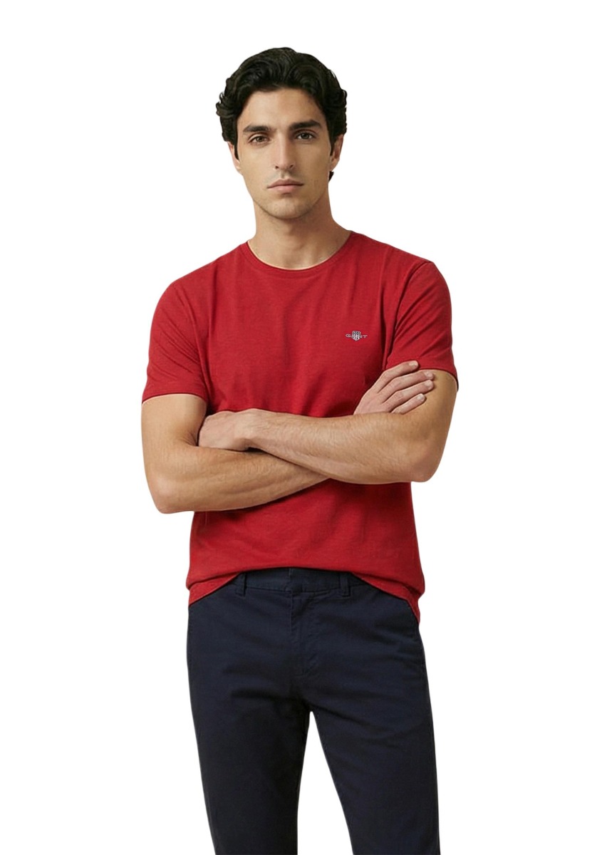 Tricou bărbați Gant din bumbac, mânecă scurtă