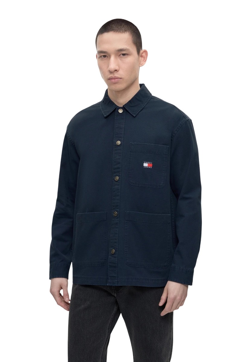 Cămașă bărbați Tommy Hilfiger Jeans din bumbac organic