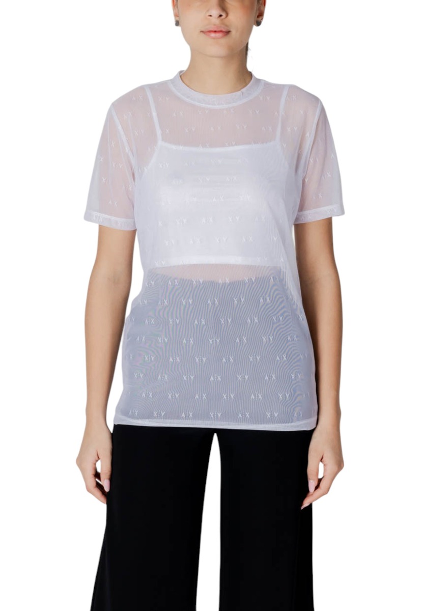 Bluza femei Armani Exchange cu mânecă scurtă și decolteu rotund