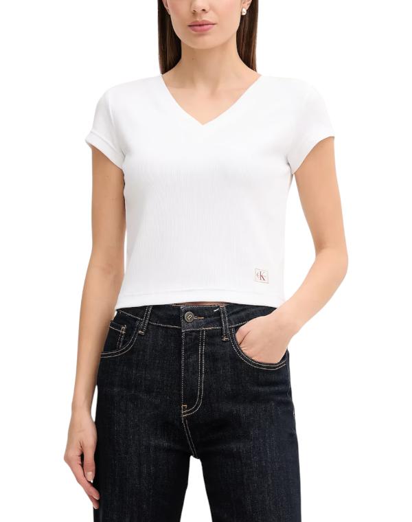 Calvin Klein Jeans Tricou Damă cu Decolteu în V