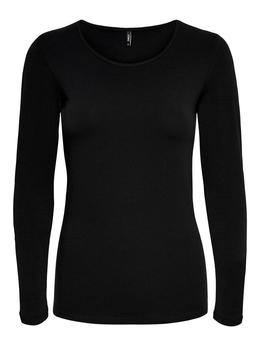 Bluza Only femei cu mânecă lungă și decolteu rotund