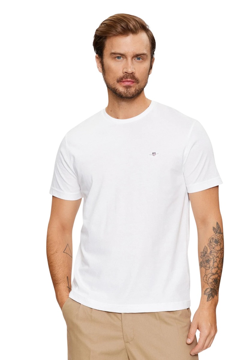 Tricou bărbați Gant din bumbac cu mâneci scurte