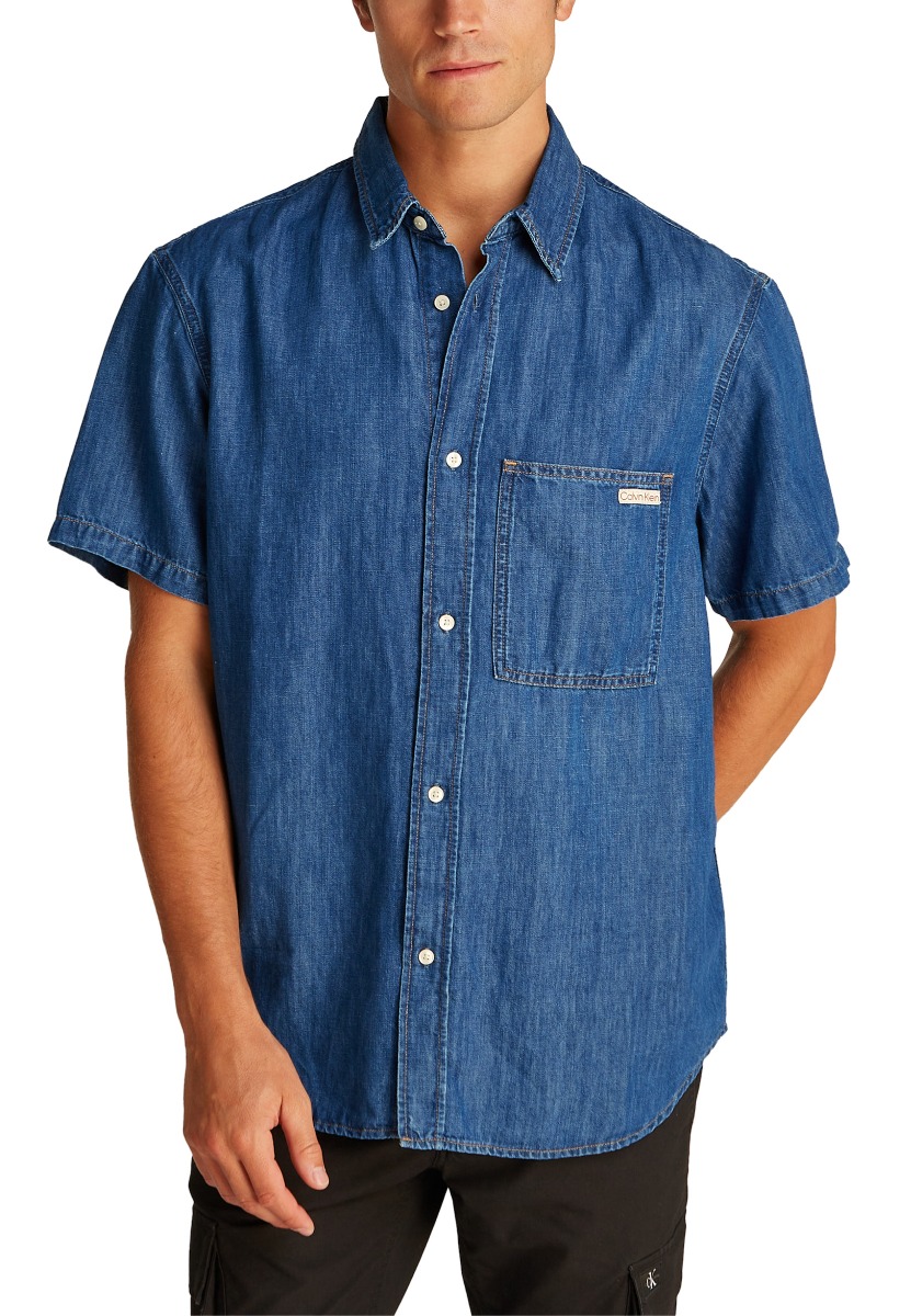 Cămașă bărbați Calvin Klein Jeans cu mânecă scurtă