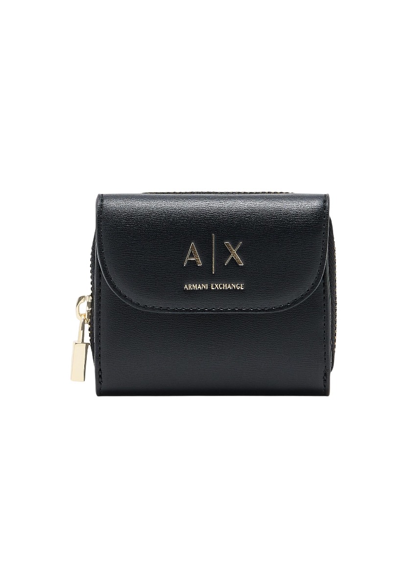 Portofel damă Armani Exchange cu fermoar și capse