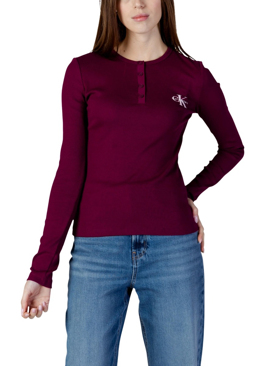 Calvin Klein Jeans Bluza femei mâneci lungi cu nasturi